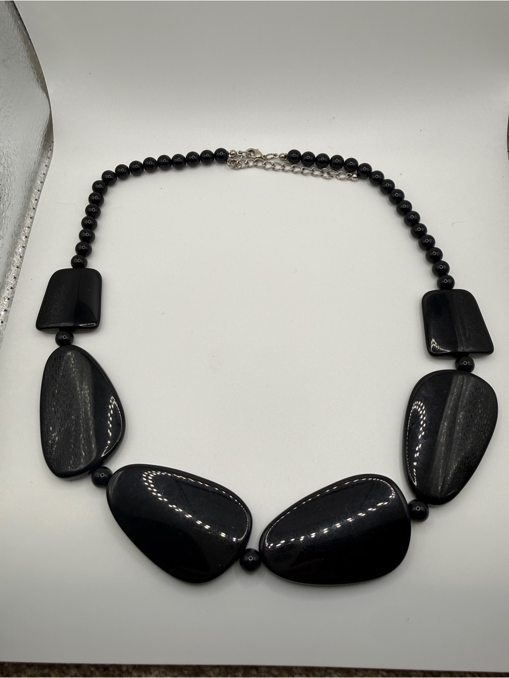 Elegant Black Beaded Statement Necklace